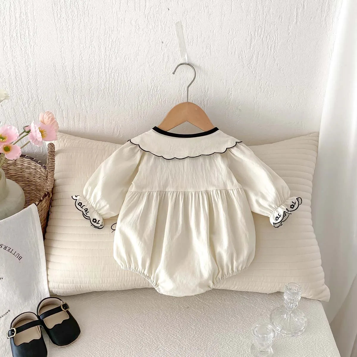 Black Bow Long Sleeve Sweet Romper