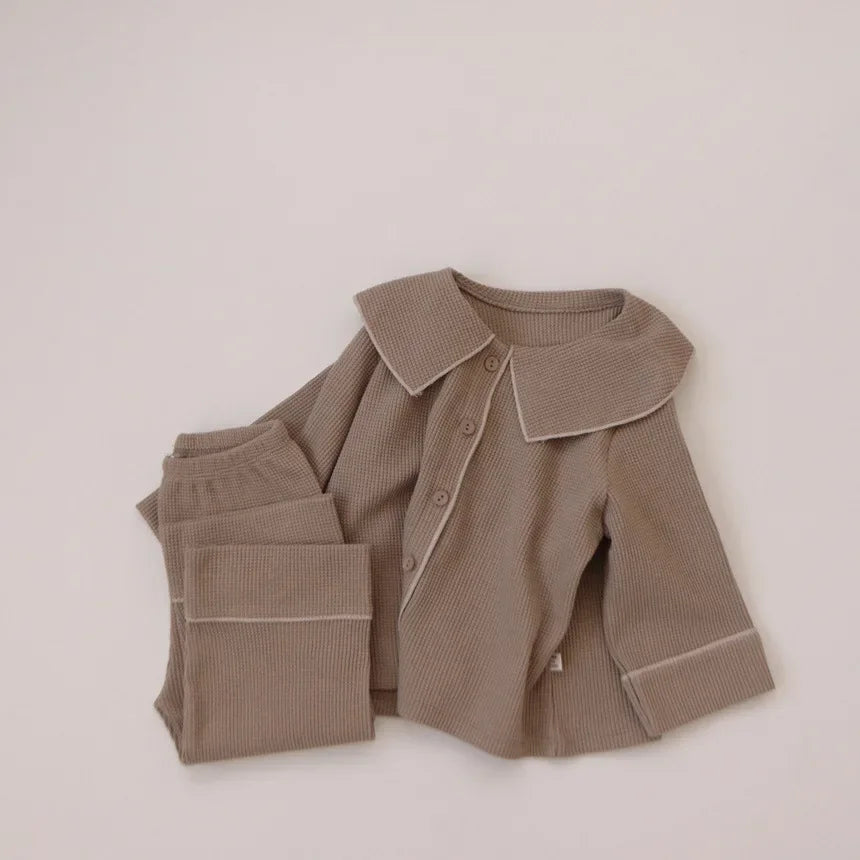 Unisex Waffle Collared Set