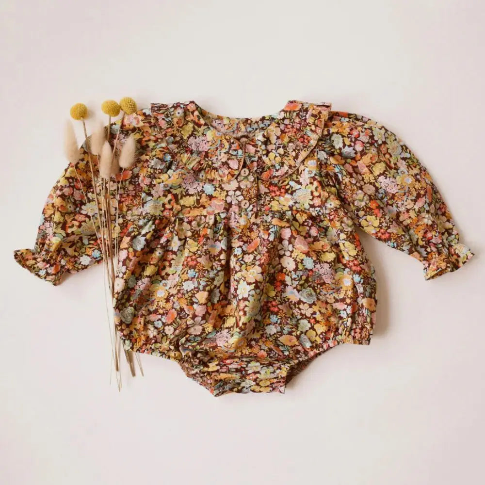 Vintage Floral Collared Rompers