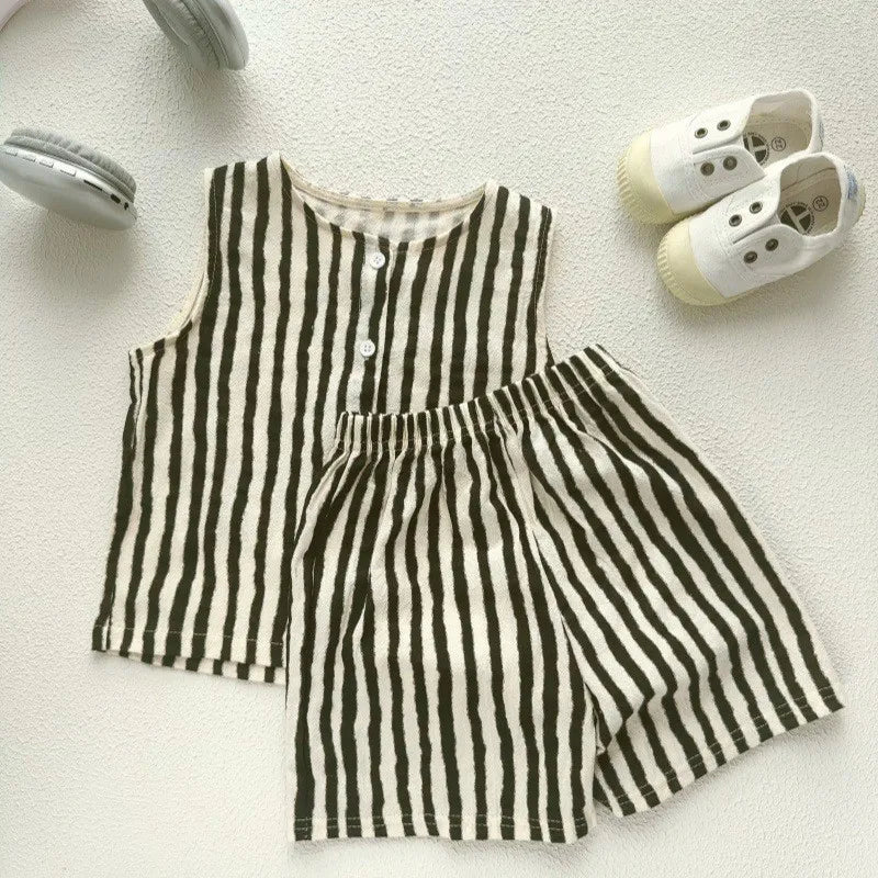 Button Down Cotton Linen Set