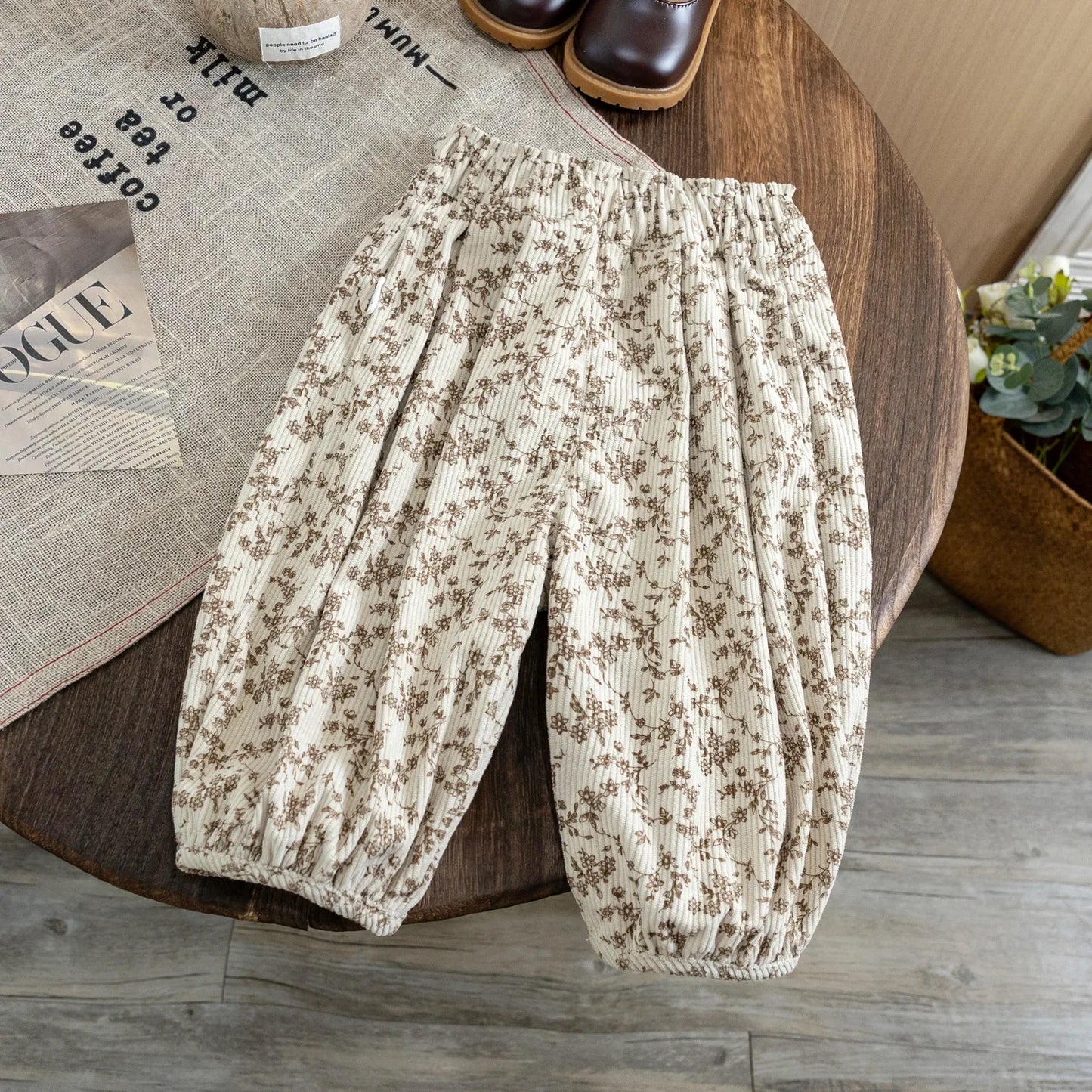 Girls Floral Wide Pants