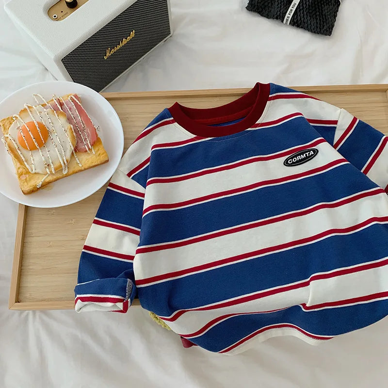 Boys Red and Blue Stripped Shirt