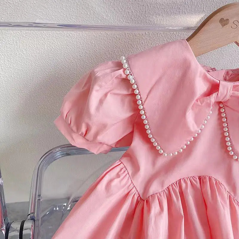 Girls Pink Beaded Dress