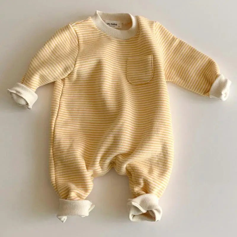 Striped Pocket Cotton Jumpsuit