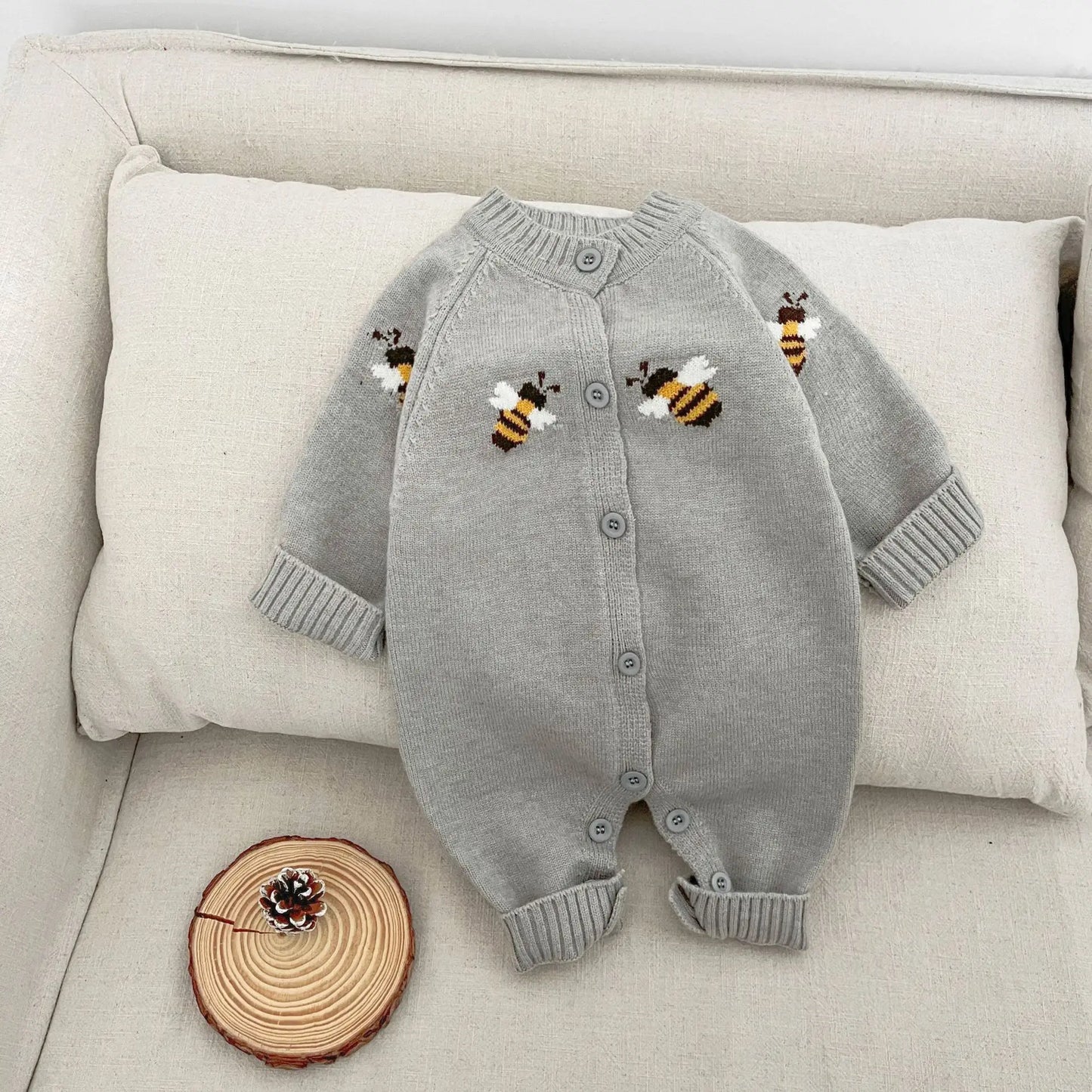 Cartoon Animal Print Knit Jumpsuit