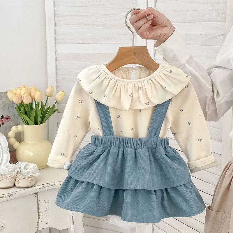 Blue Butterfly Shirt and Strap Bloomer