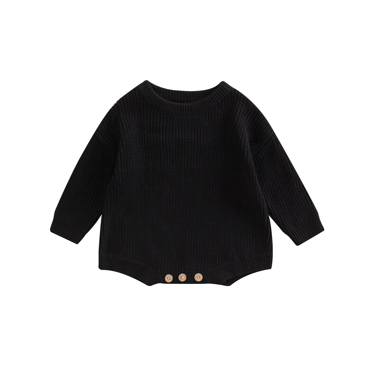 Solid Colour Warm Knit Romper