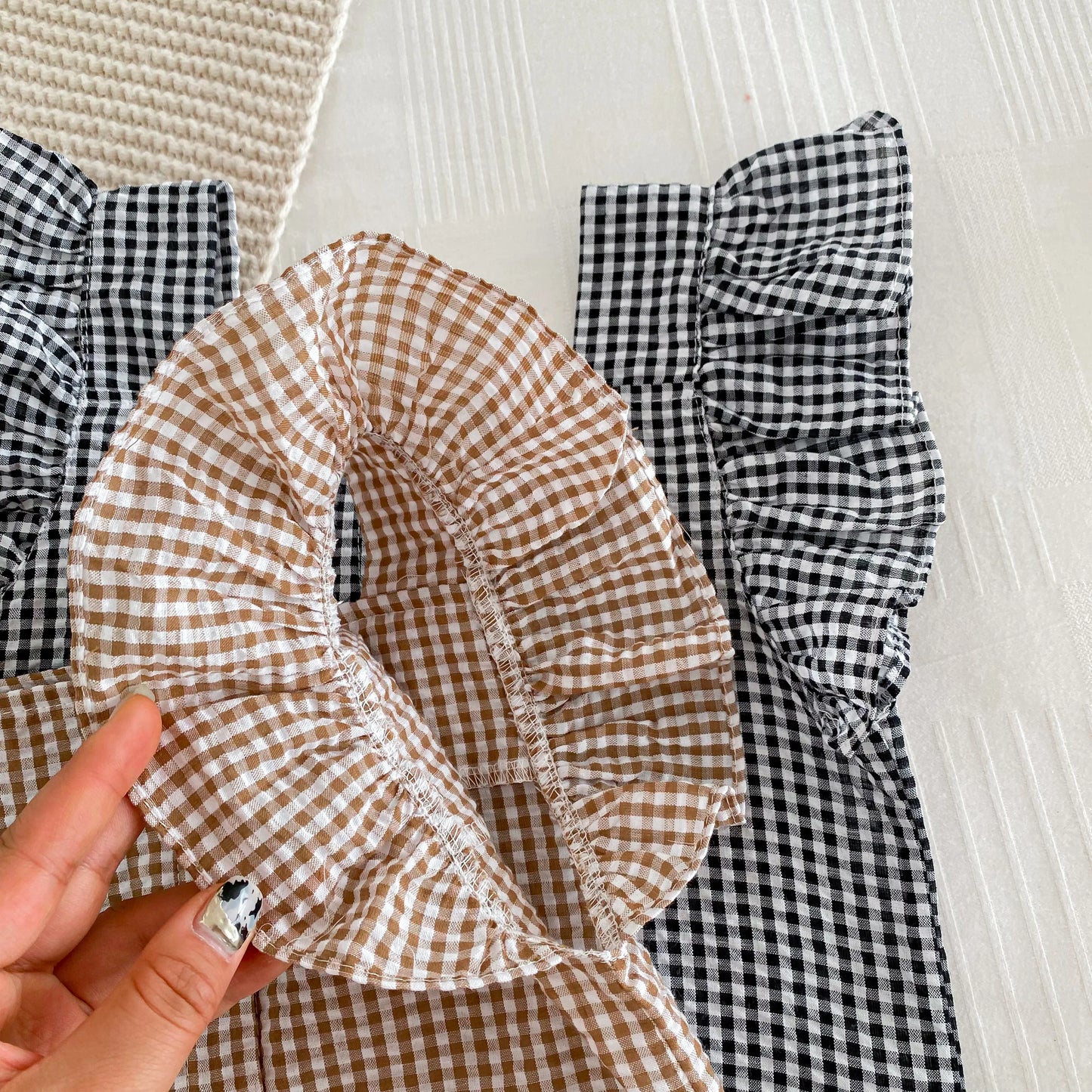 Checkered Blouse Set