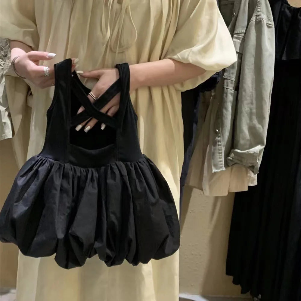 Girls Wide Cross Backless Dress