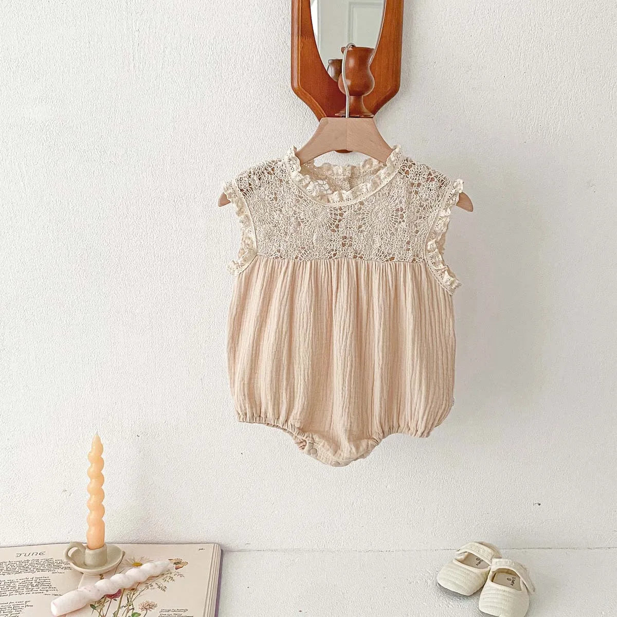 Sleeveless Cotton Lace Romper