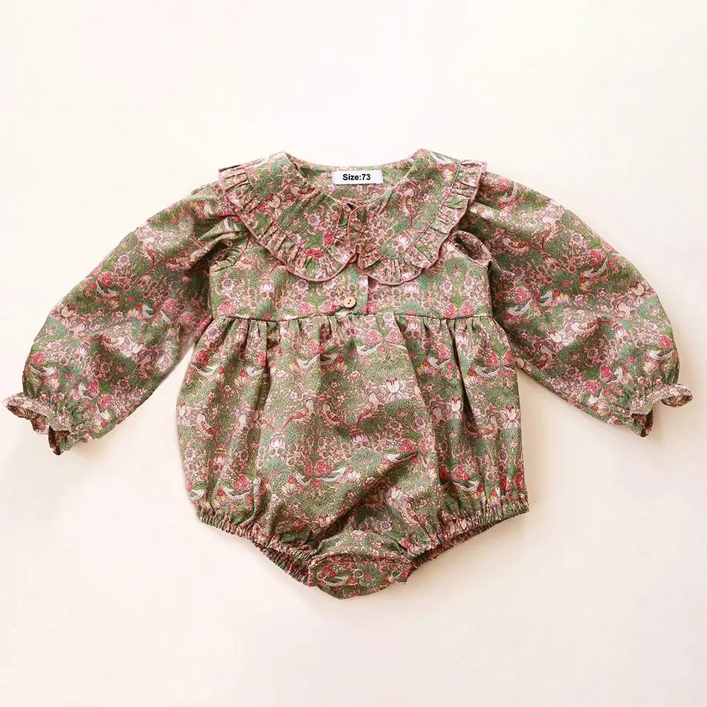 Vintage Floral Collared Rompers