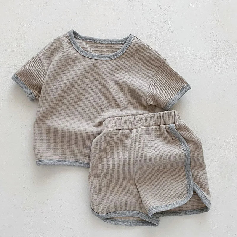 Boys Waffle Two Colour Set
