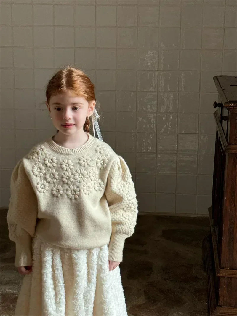 Girls Floral Sweater