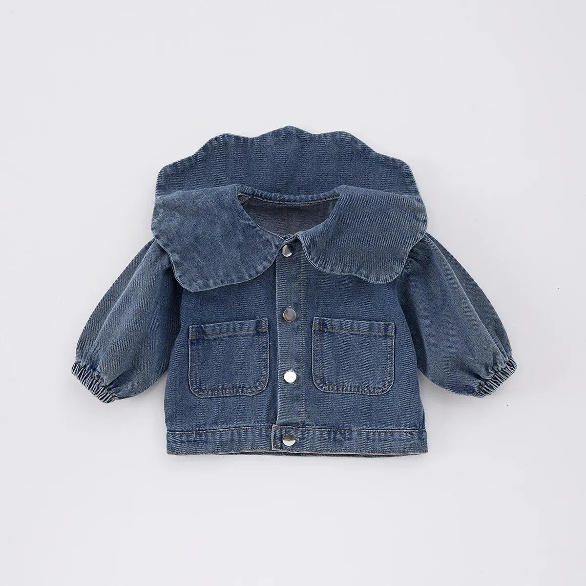 Girls Denim Collared Top