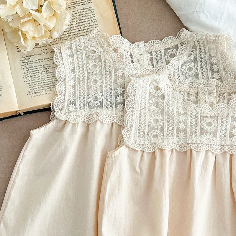 Laced Floral Embroidery Romper