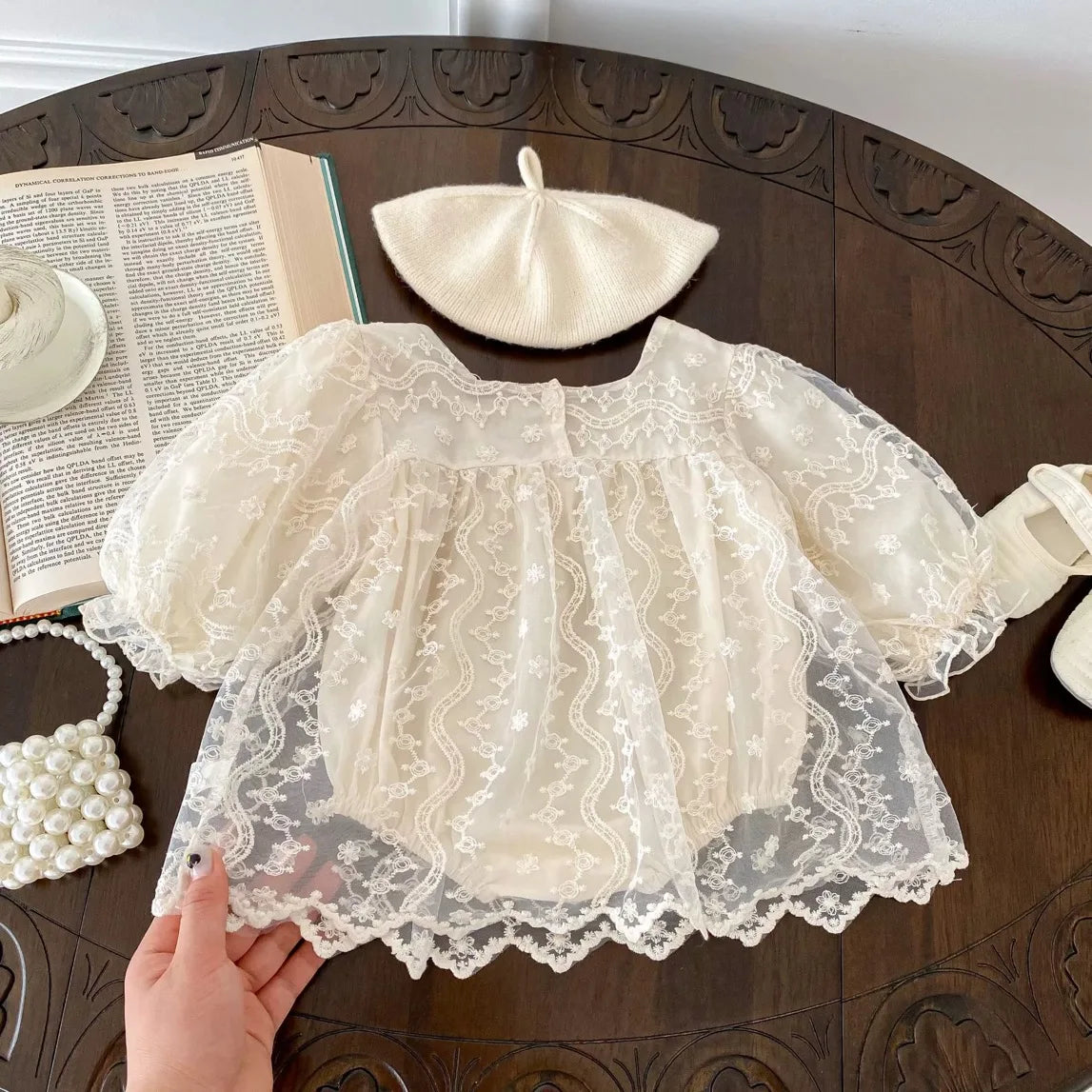 Floral Embroidery Mesh Princess Romper Dress