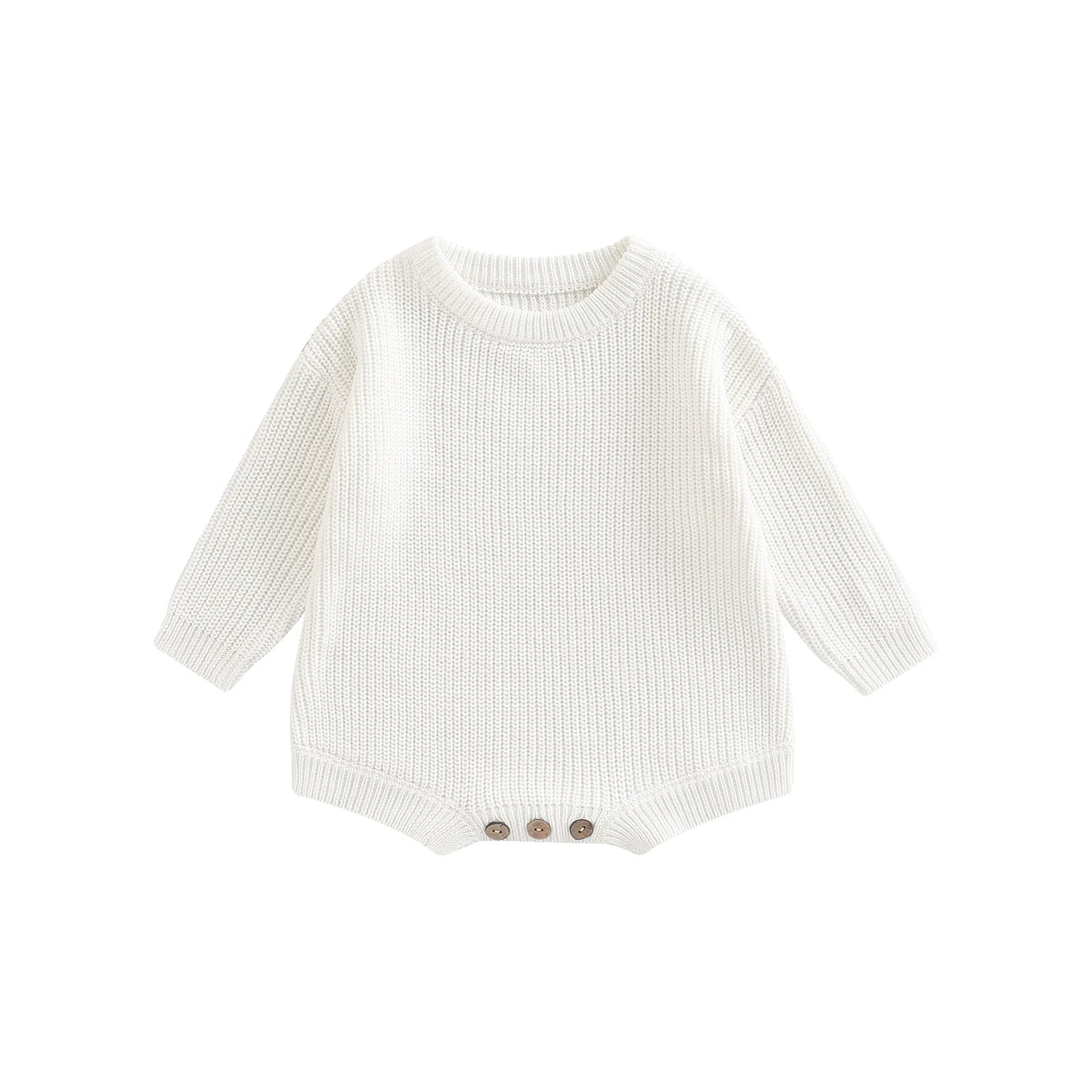 Solid Colour Warm Knit Romper