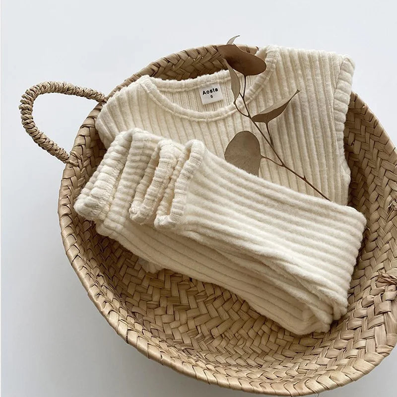 Neutral Ribbed Knit Set