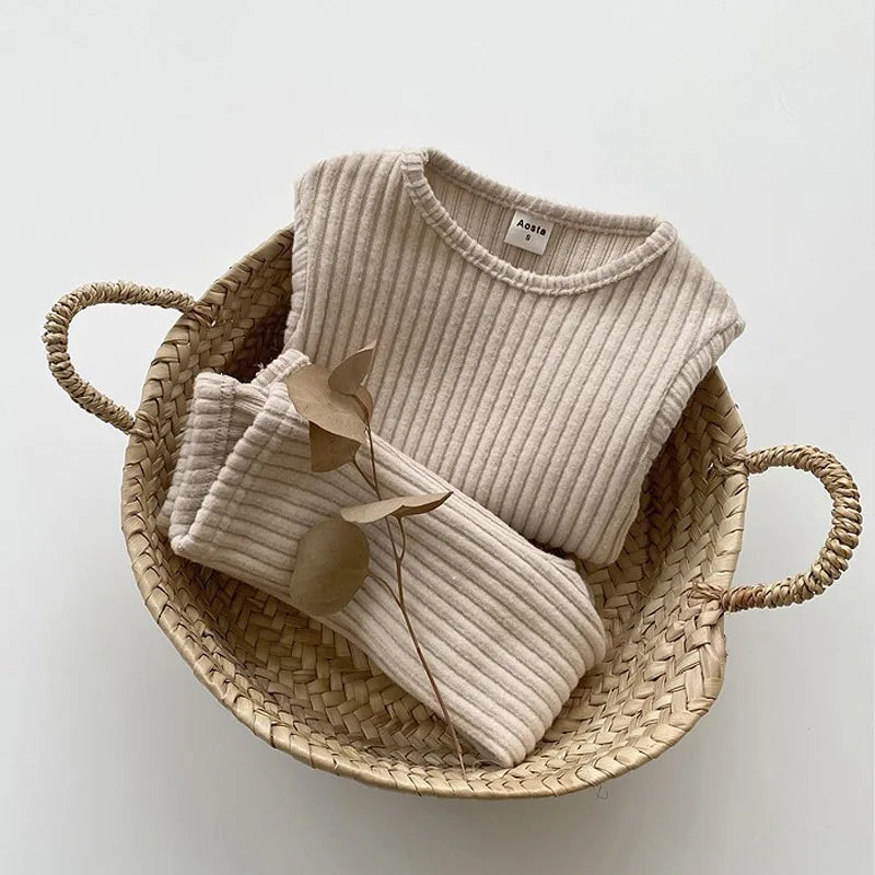 Neutral Ribbed Knit Set