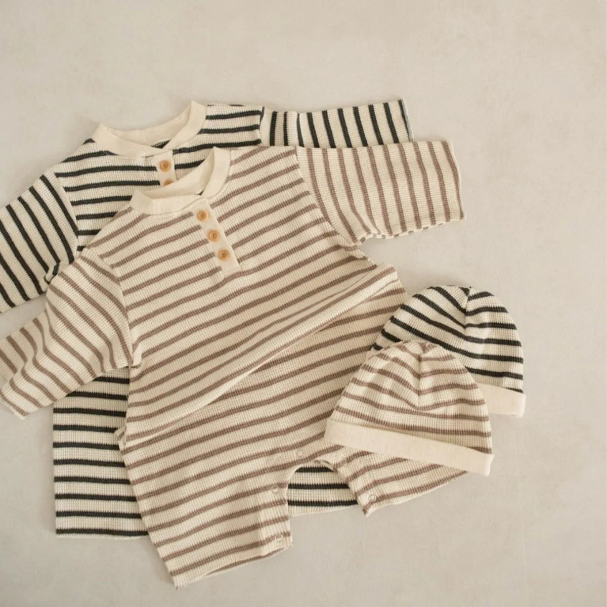 Waffle Knit Striped Set
