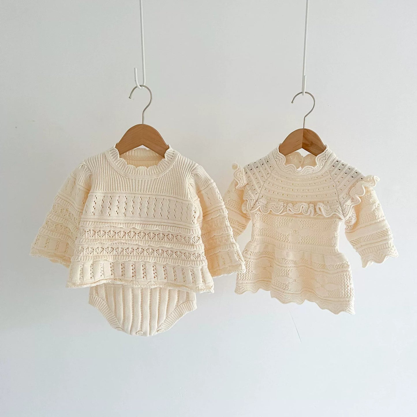 Ivory Knit Sweater Dress and Romper