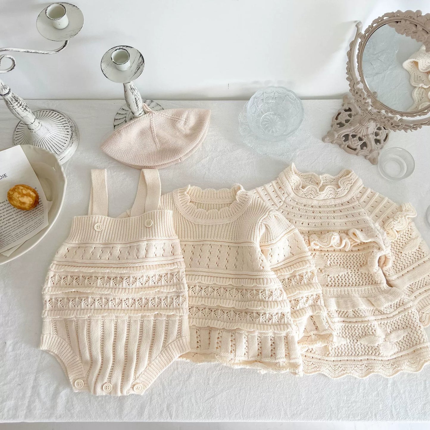 Ivory Knit Sweater Dress and Romper