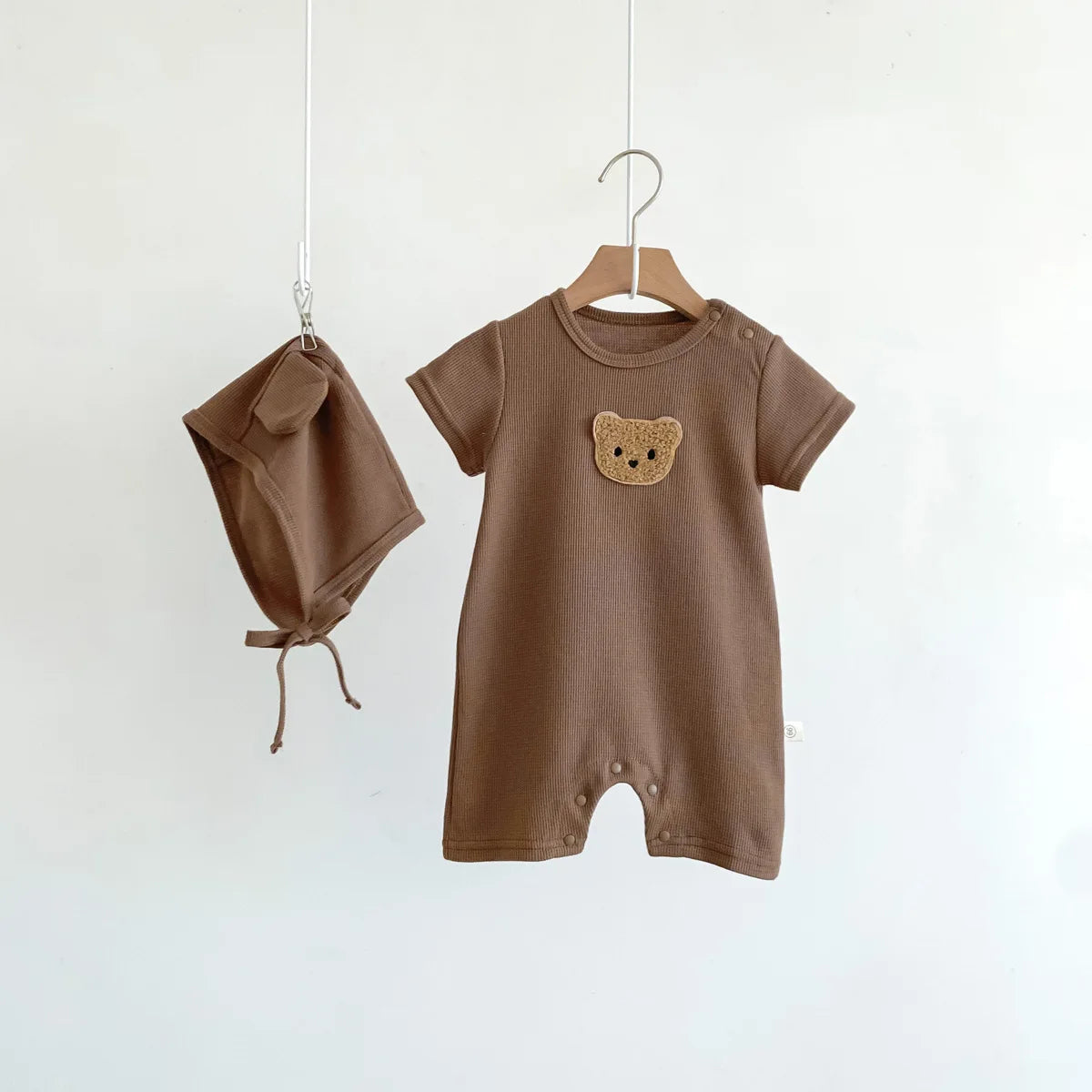 Boys Summer Waffle Patch Bear and Hat