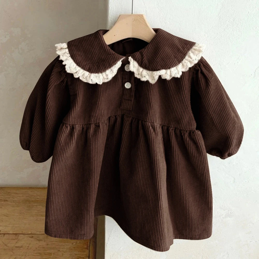 Peter Pan Collar Corduroy Dress
