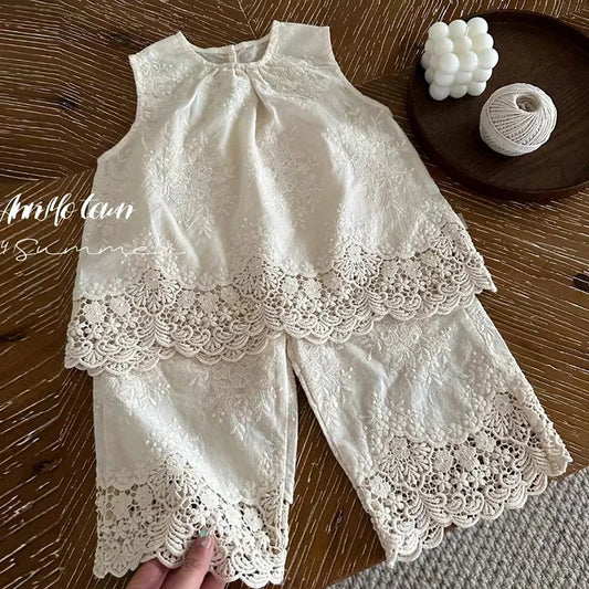 Girls Sleeveless Embroidery Set