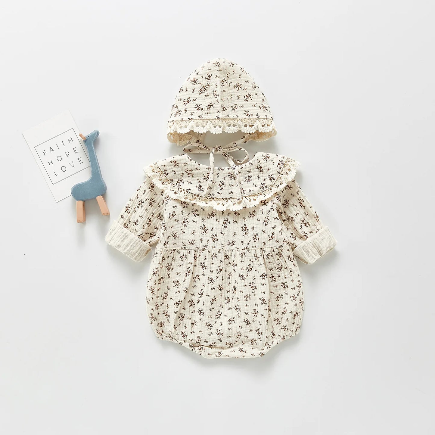 Muslin Floral Romper and Hat