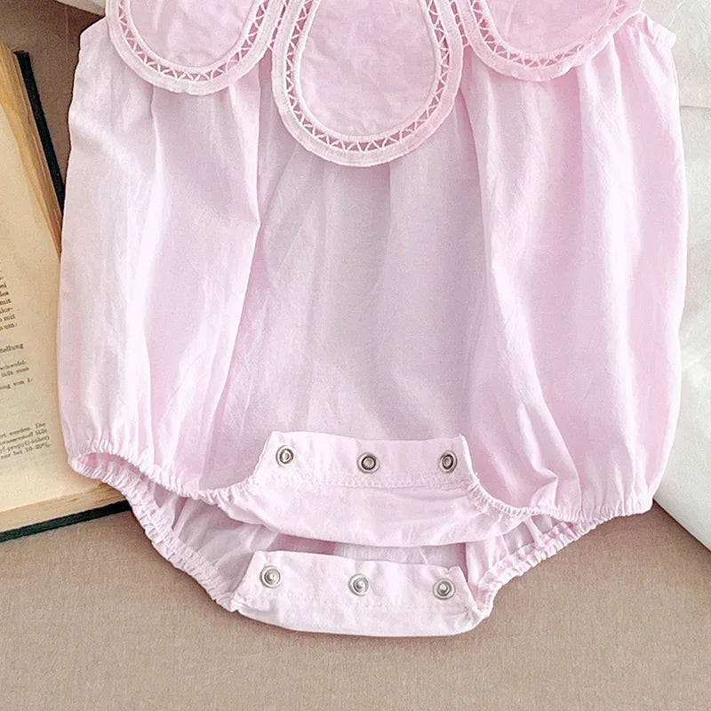 Petal Collar Cotton Romper