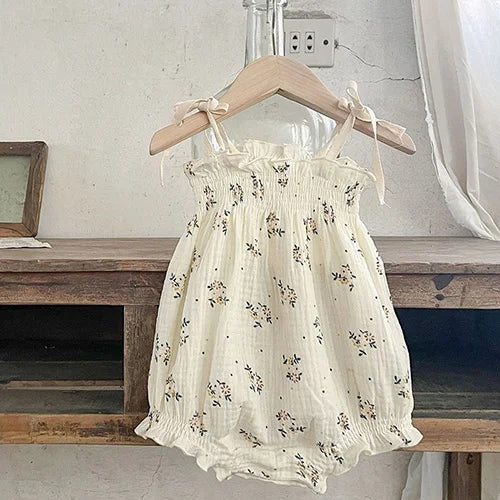 Girls Ivory Floral Cotton Sets