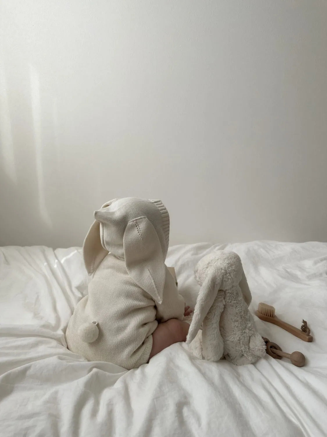 Knit Hooded Bunny Ear Romper