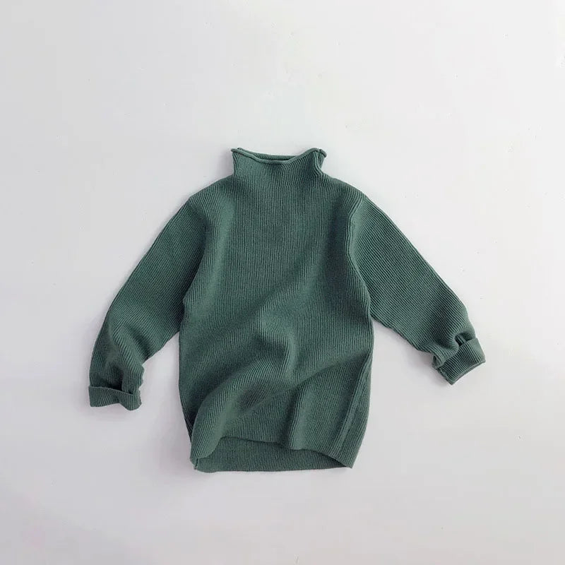 Turtleneck Ribbed Knit Sweater