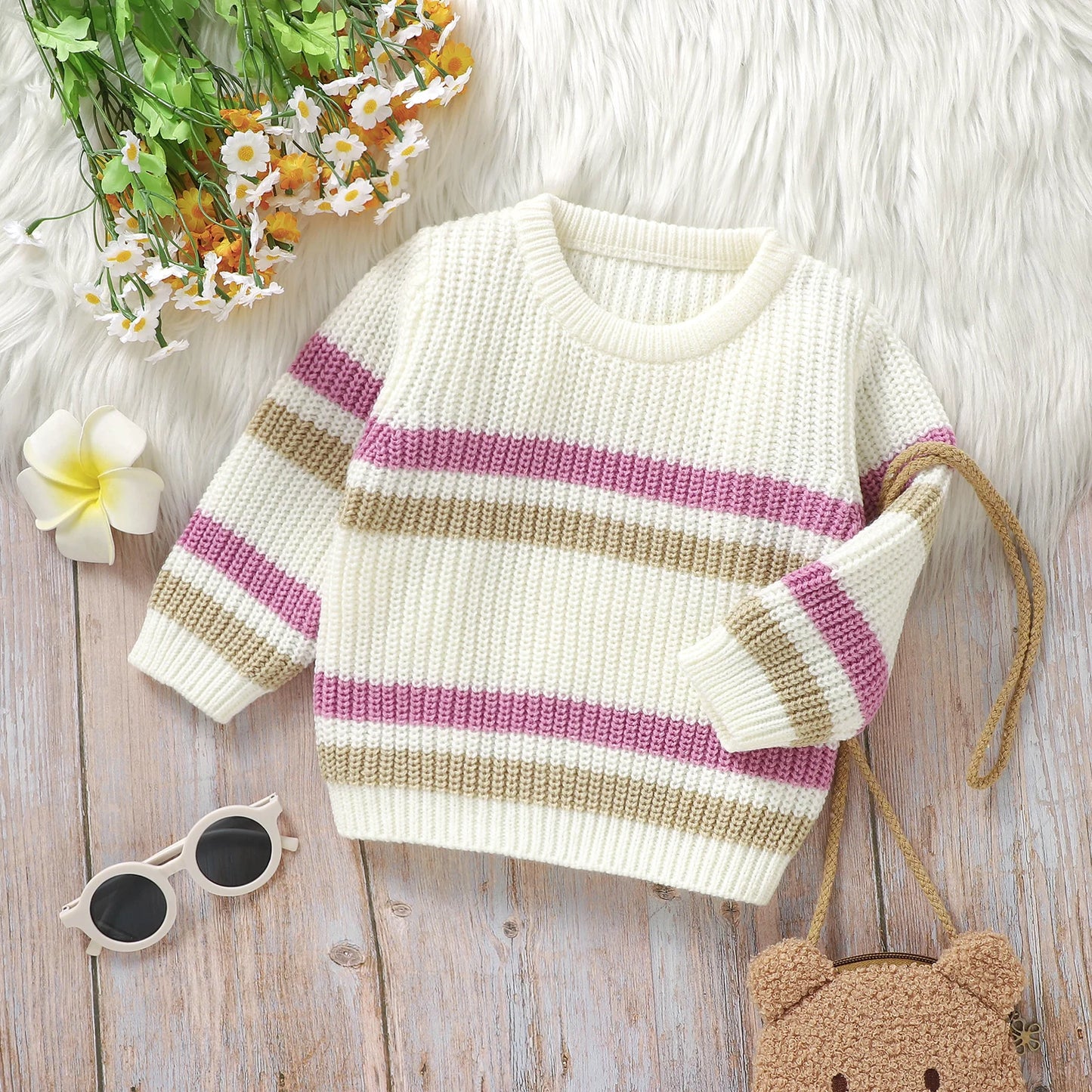 Colourful Striped Chunky Knit Sweater