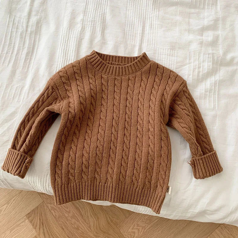 Unisex Knitted Solid Color Sweater and Pants