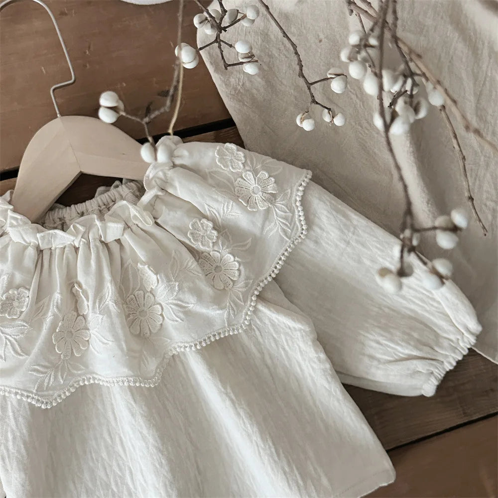 Big Ruffle Floral Collar Blouse