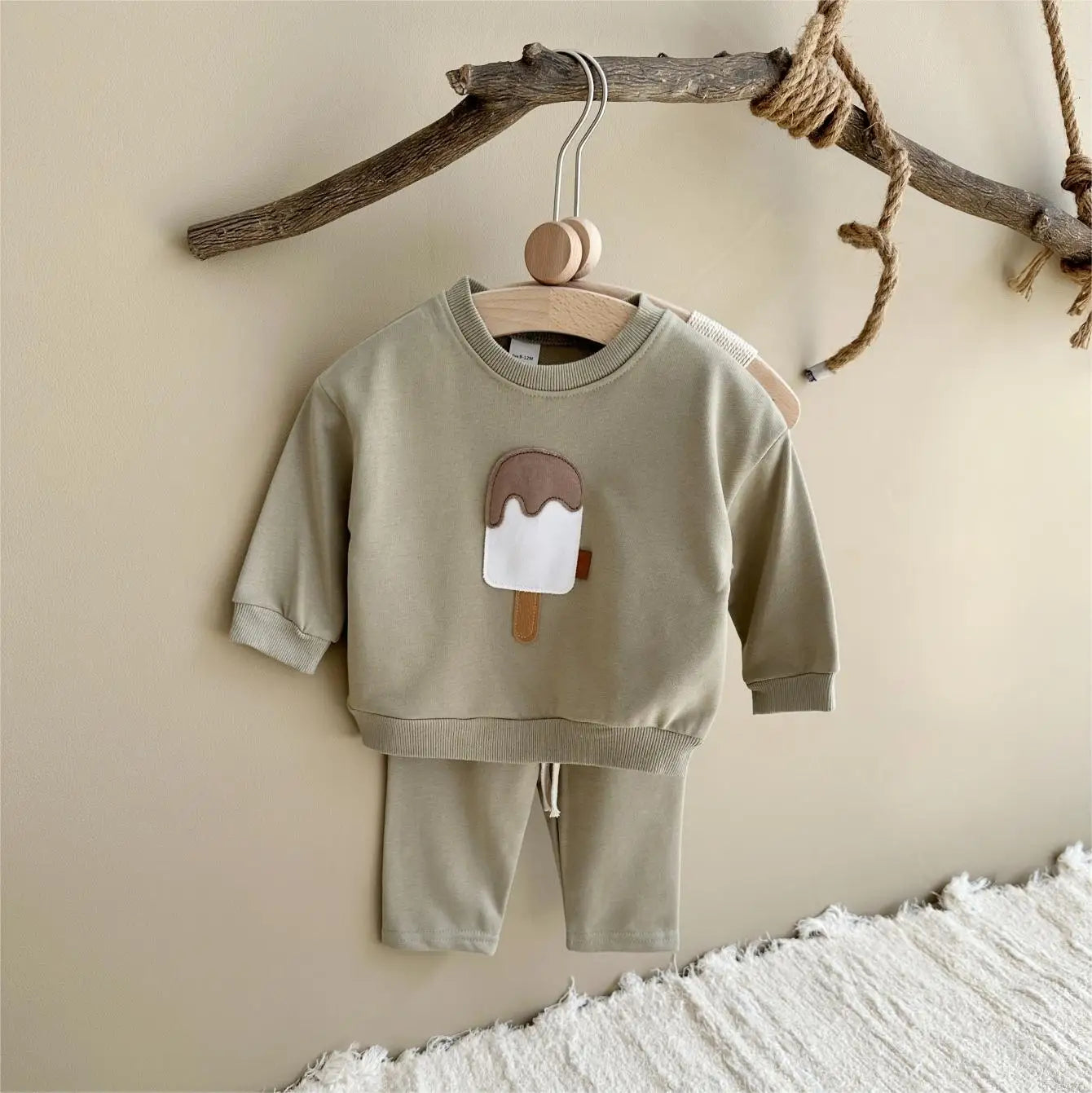 Ice-Cream Patch Sweatsuit Set