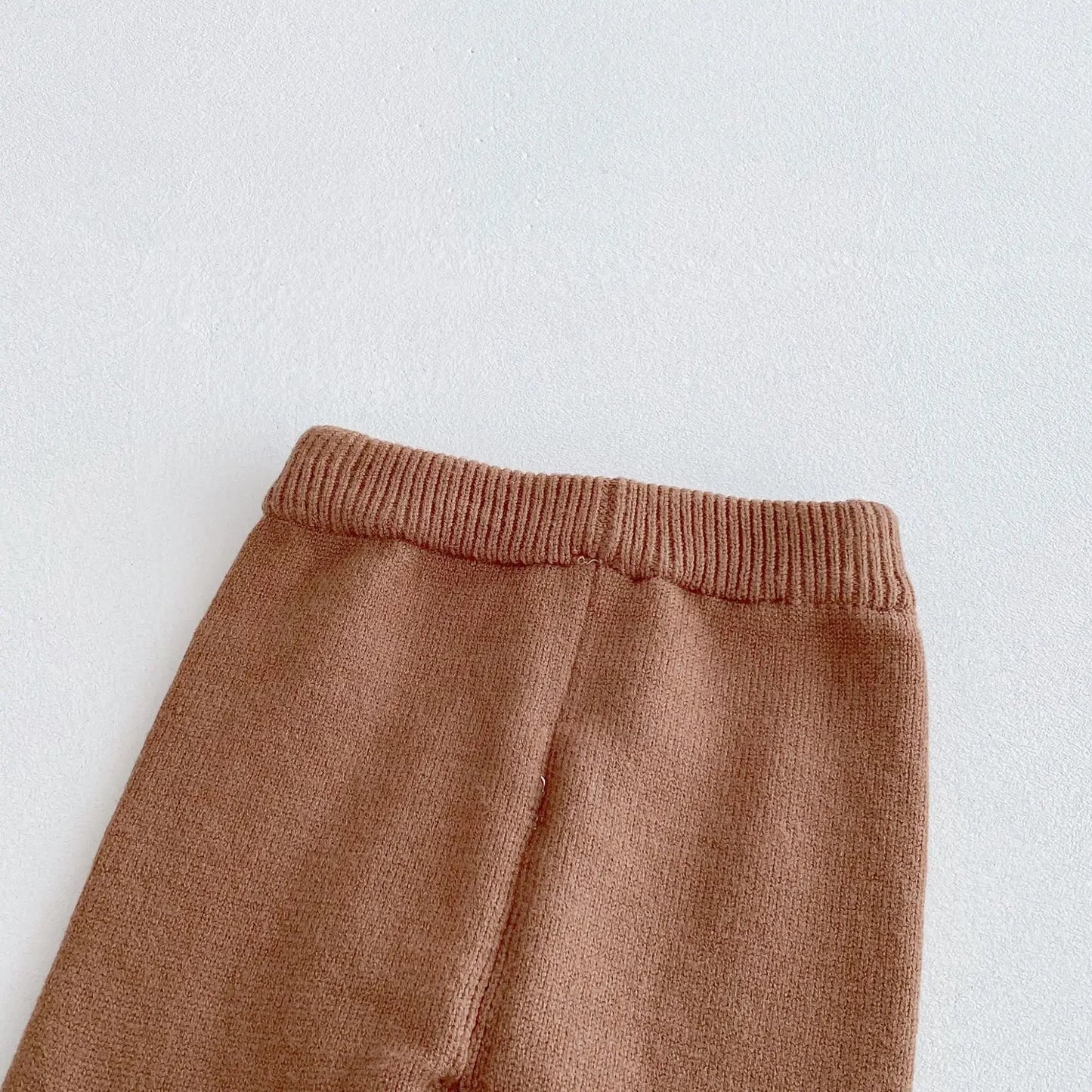 Brown Bowknot Ruffle Flare 3-Piece Knit Set