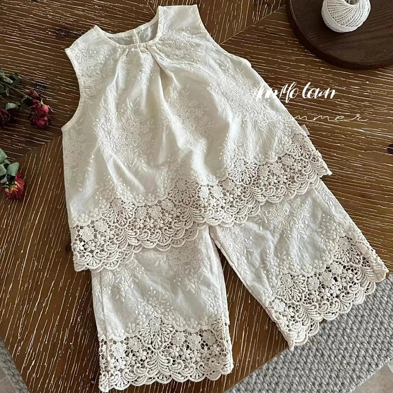 Girls Sleeveless Embroidery Set