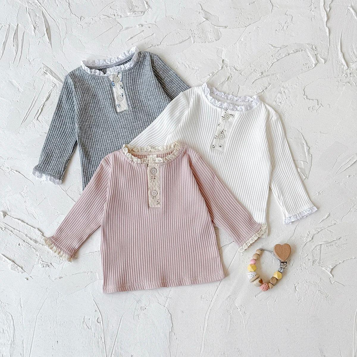 Floral Laced Ribbed Knit Shirt