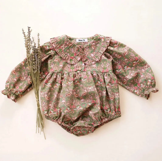 Vintage Floral Collared Rompers