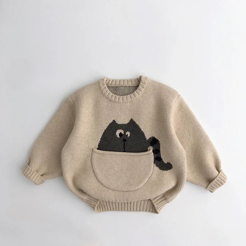 Unisex Cartoon Animal Knit Shirt