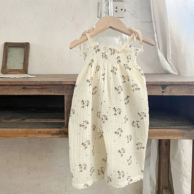 Girls Ivory Floral Cotton Sets