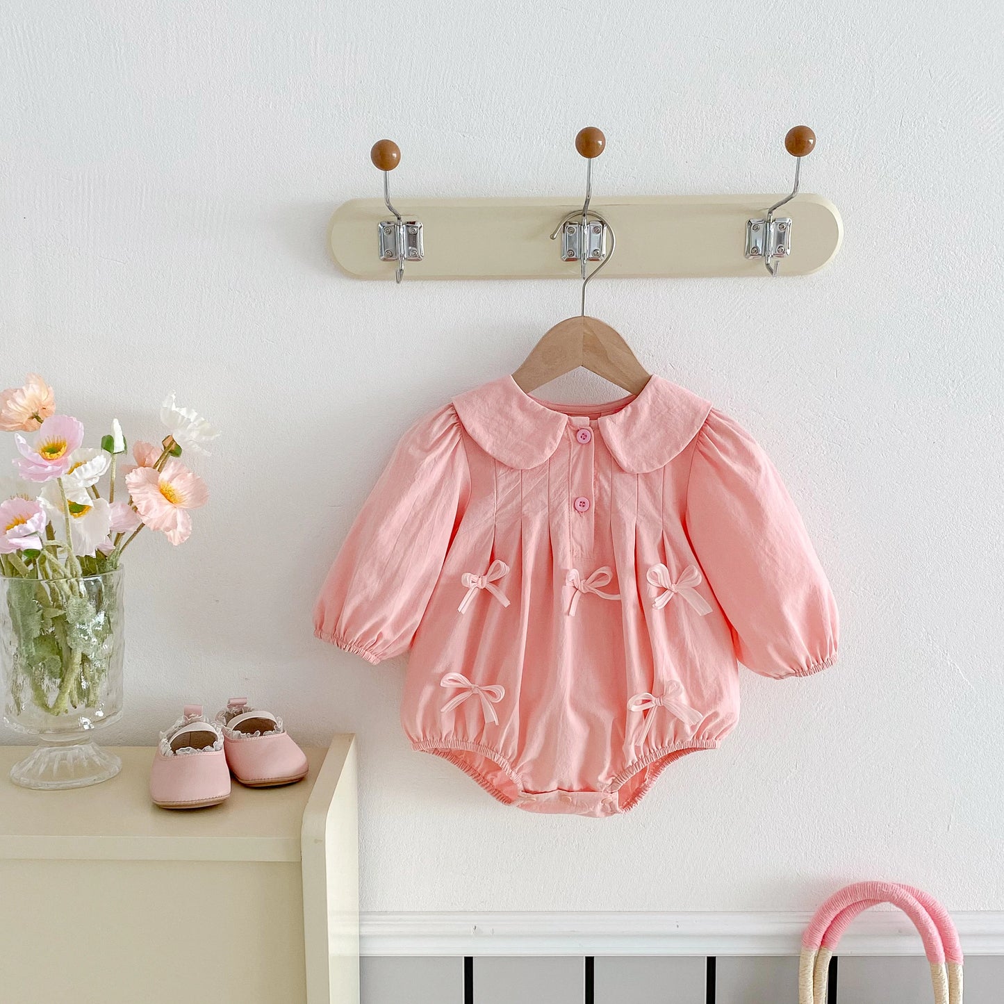 Cute Pink Bow Princess Romper
