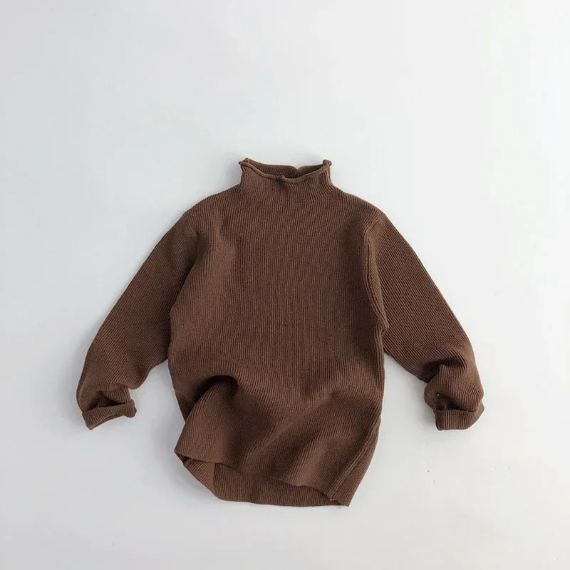 Turtleneck Ribbed Knit Sweater