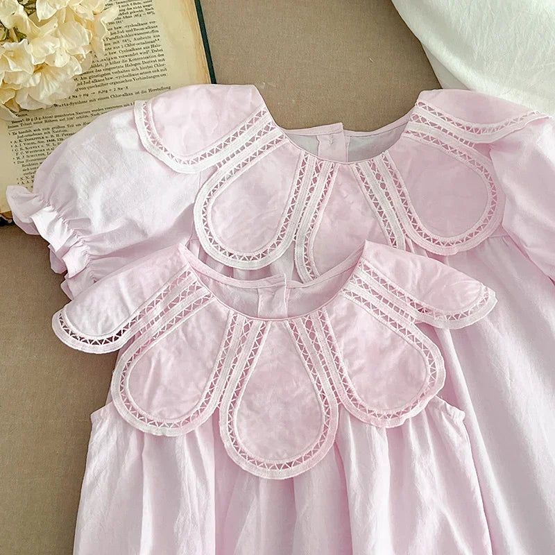 Petal Collar Cotton Romper