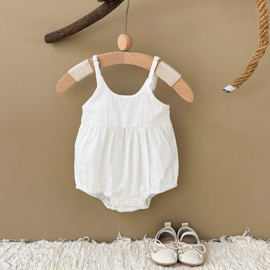 Casual Thin Dotted Embroidery Romper