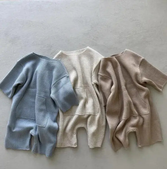 Neutral Ribbed Knit Romper