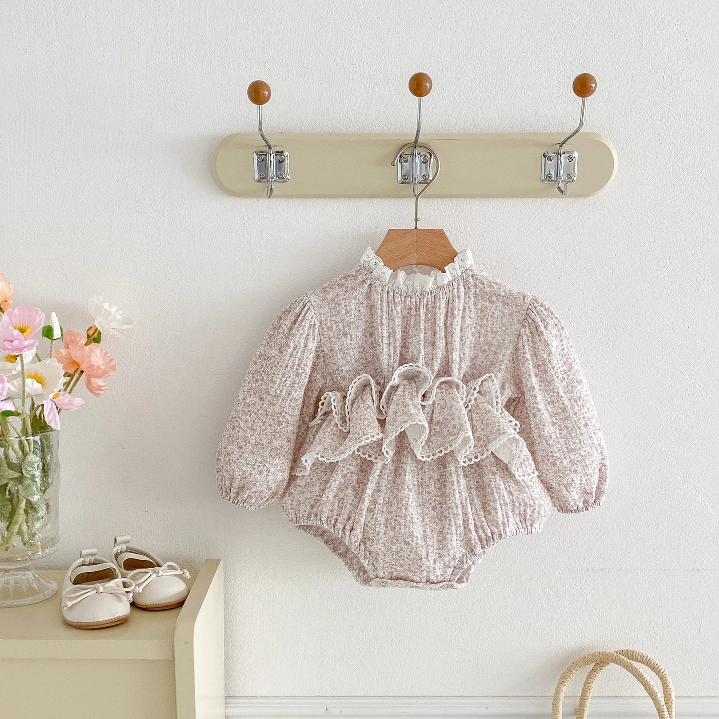 Floral Double Layered Lace Tutu Romper